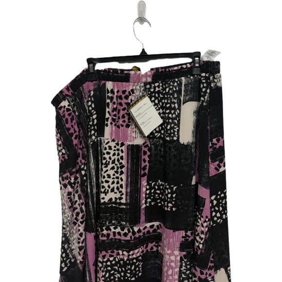 Bob Mackie Wearable Art Pink Black Boho Y2K Maxi Skirt NWT 1X Artsy Whimsical - Picture 2 of 7